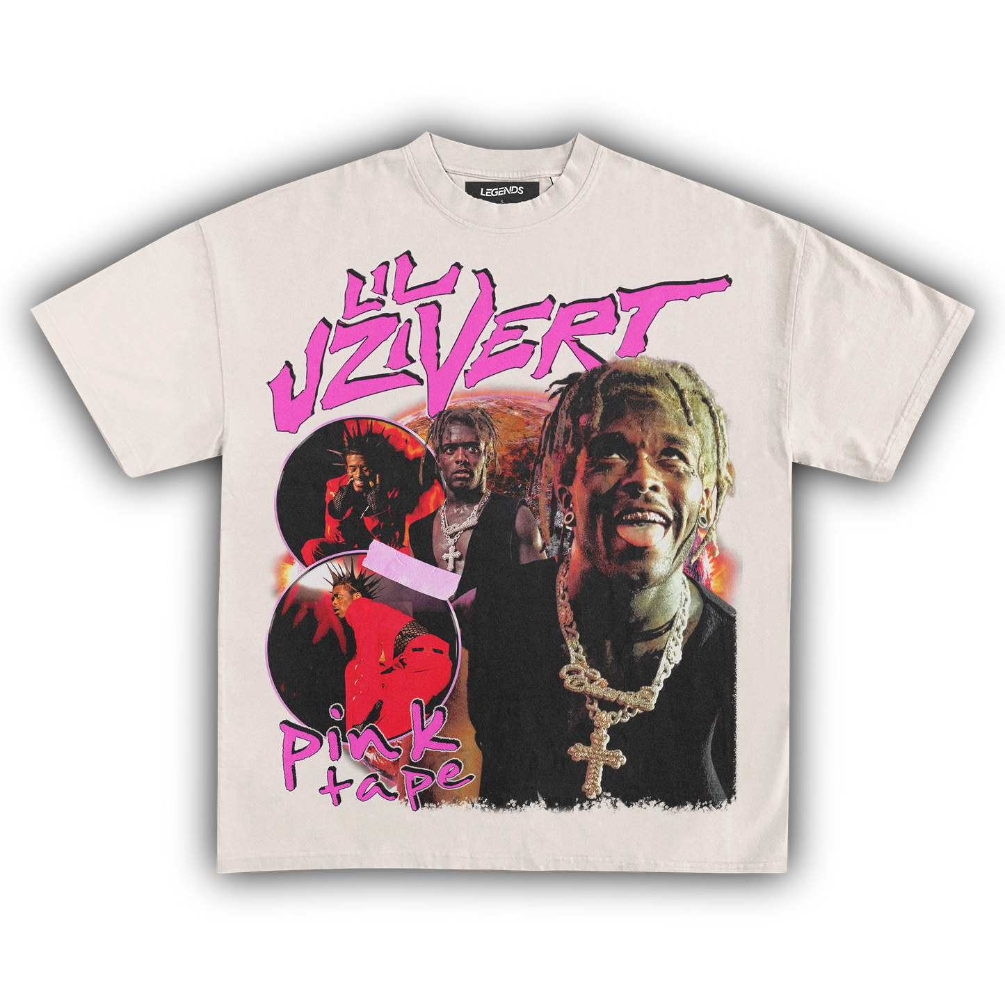 LIL UZI VERT PINK TAPE TEE