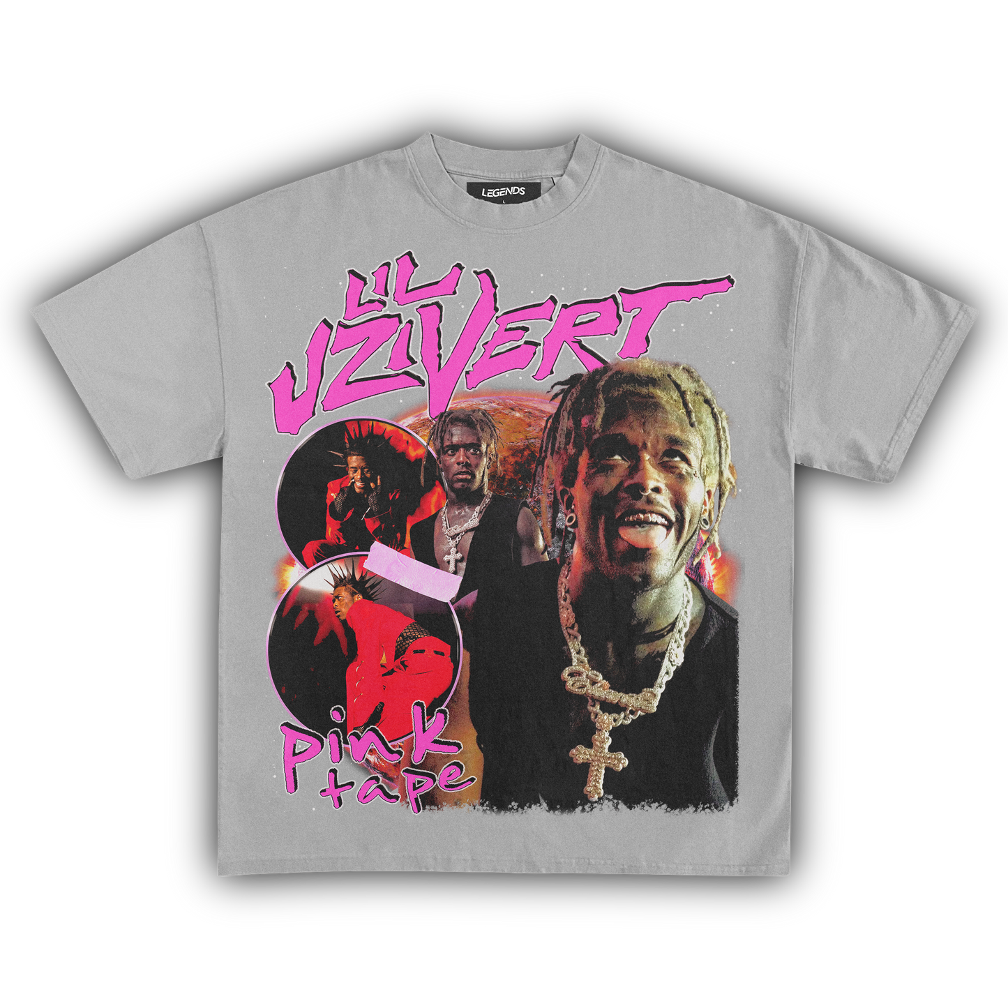 LIL UZI VERT PINK TAPE TEE