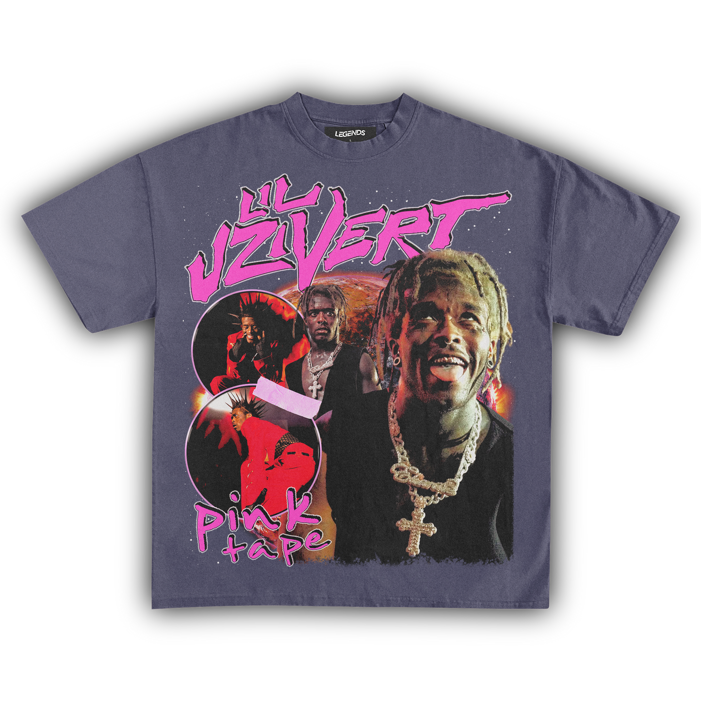 LIL UZI VERT PINK TAPE TEE