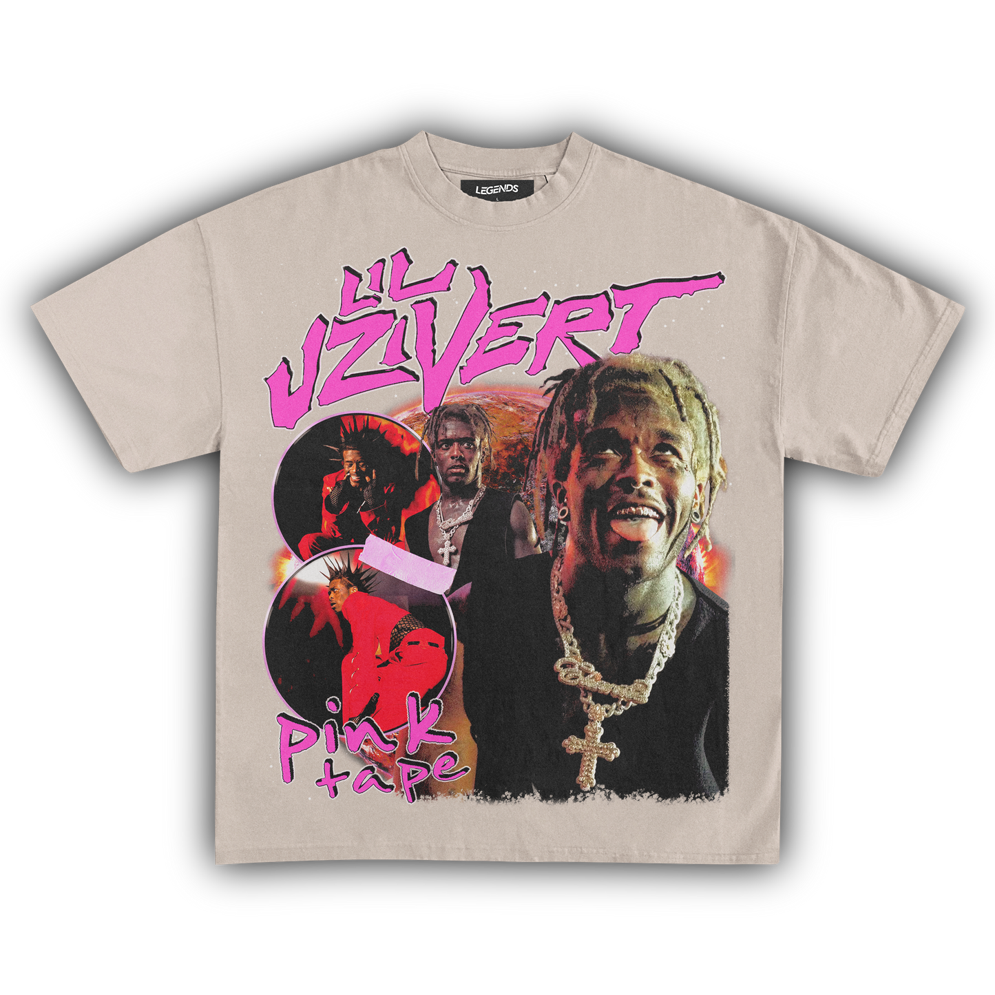 LIL UZI VERT PINK TAPE TEE