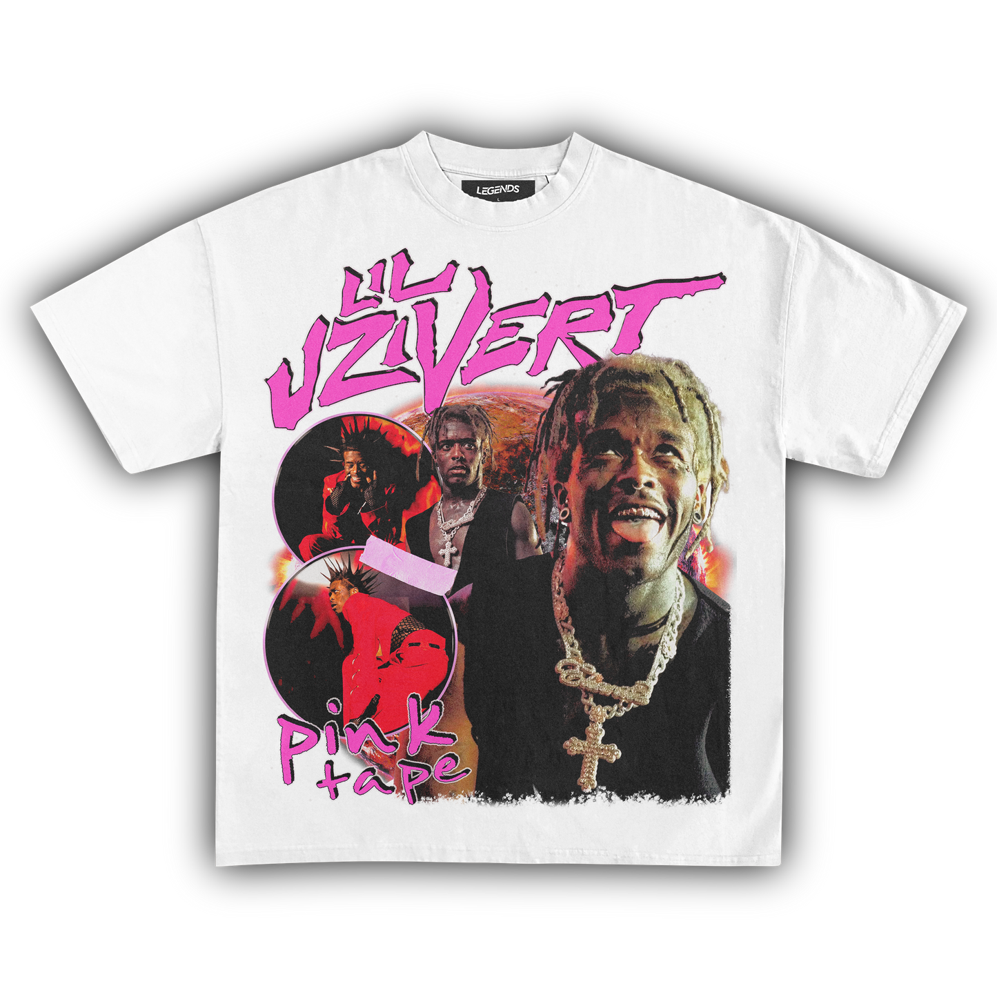 LIL UZI VERT PINK TAPE TEE
